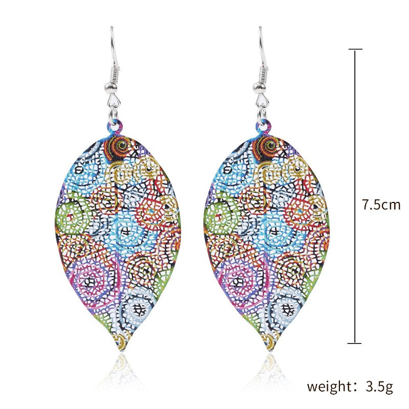 Wholesale Fashion Retro Ethnic Style Leaf Earrings